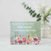 We hebben de Waterverf Floral Moving verplaatst Aankondigingskaart (Staand voorkant)