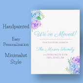 We hebben de Waterverf Hydrangeas Nieuw Adres verp Aankondigingskaart