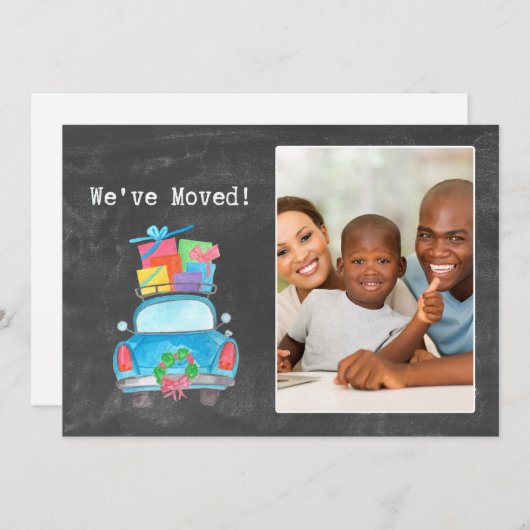 We hebben de waterverf kerstkaart verplaatst kaart (Voorkant / Achterkant)