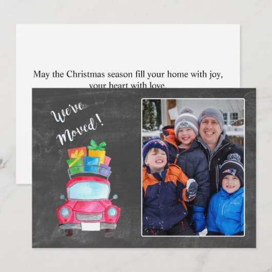 We hebben de waterverf kerstkaart verplaatst kaart (Voorkant / Achterkant)