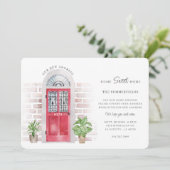 We hebben de Waterverf met de chique rode deur ver Aankondiging (Staand voorkant)