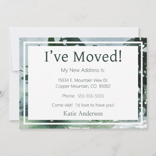 We hebben de Waterverf van het dennenbos verplaats Aankondiging (Achterkant)