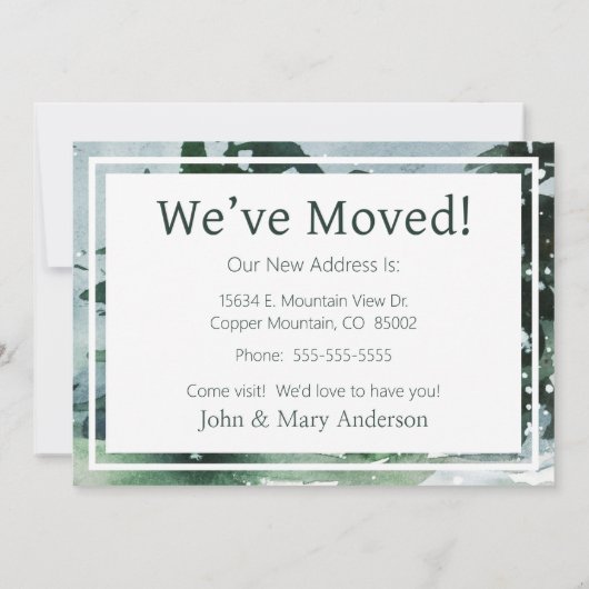 We hebben de Waterverf van het dennenbos verplaats Aankondiging (Achterkant)