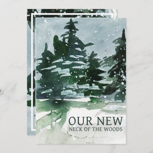 We hebben de Waterverf van het dennenbos verplaats Aankondiging (Voorkant / Achterkant)