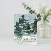 We hebben de Waterverf van het dennenbos verplaats Aankondigingskaart (Staand voorkant)