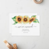 We hebben de Waterverf van zonnebloemen verplaatst Notitiekaartje (Voorkant / Achterkant in situ)