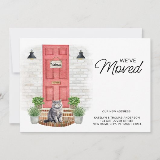 We hebben de Waterverf voorste rode deurkat verpla Aankondiging (Voorkant)