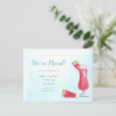 We hebben de Waterverf Watermeloen Drink verplaats Aankondigingskaart (Staand voorkant)