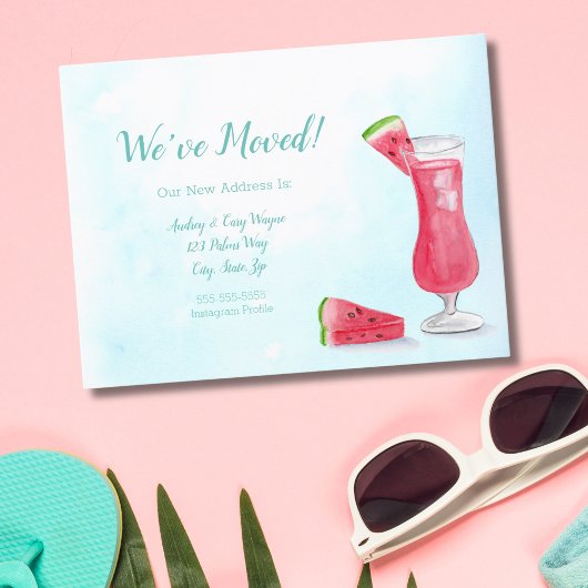 We hebben de Waterverf Watermeloen Drink verplaats Aankondigingskaart