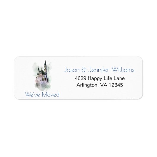 We hebben de wijziging van Address Castle New Home Etiket (Voorkant)