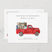 We hebben de wijziging van Adres Red Truck Moving Aankondigingskaart (Voorkant / Achterkant)