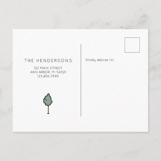 We hebben de wijziging van de aankondiging van adr briefkaart (Achterkant)