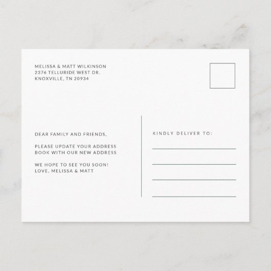 We hebben de wijziging van de aankondiging van adr briefkaart (Achterkant)