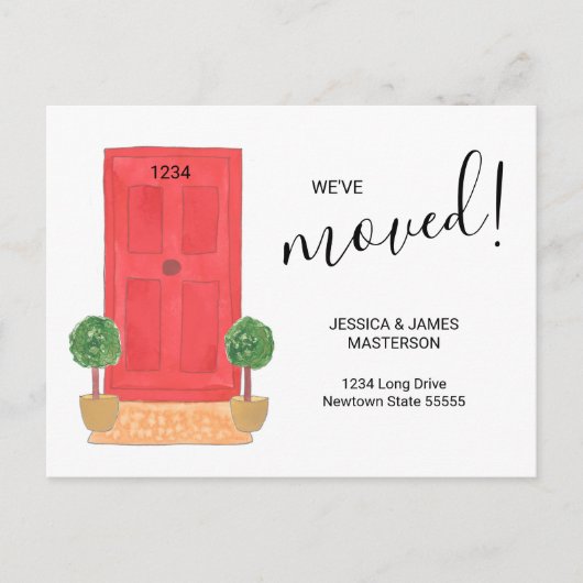 We hebben de wijziging van de Waterverf Adres rode Aankondigingskaart (Voorkant)