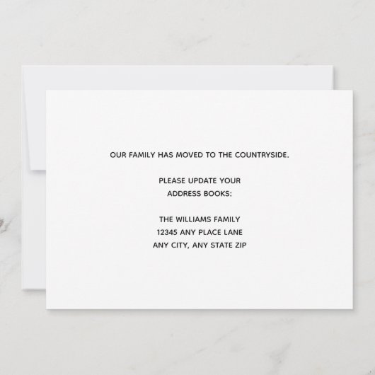 We hebben de wijziging van het Boerderij in adresv Aankondiging (Achterkant)