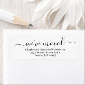 We hebben de zwarte, witte, bewegende aankondiging etiket (Insitu)