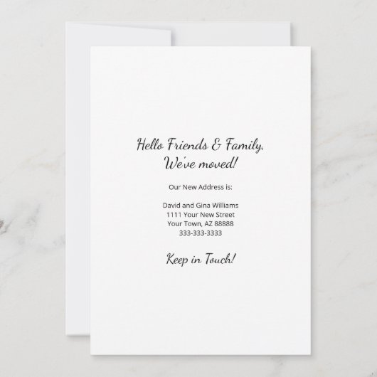 We hebben Desert Cactus New Home Moving verplaatst Aankondiging (Achterkant)