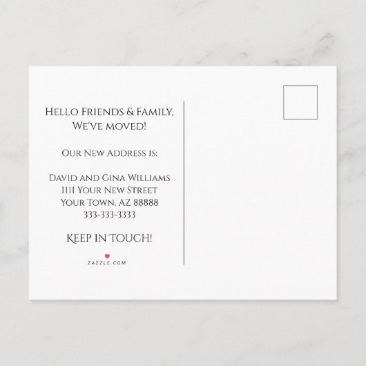 We hebben Desert Cactus New Home Moving verplaatst Aankondigingskaart (Achterkant)