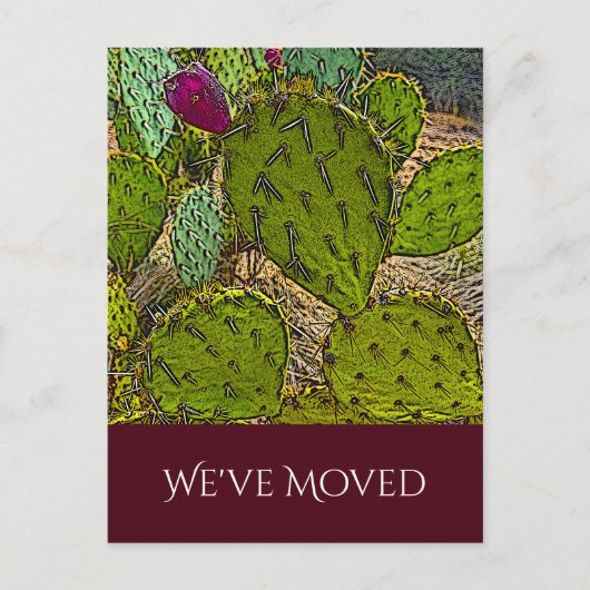 We hebben Desert Cactus New Home Moving verplaatst Aankondigingskaart (Voorkant)