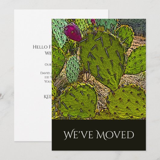 We hebben Desert Cactus Succulent Moving verplaats Aankondiging (Voorkant / Achterkant)