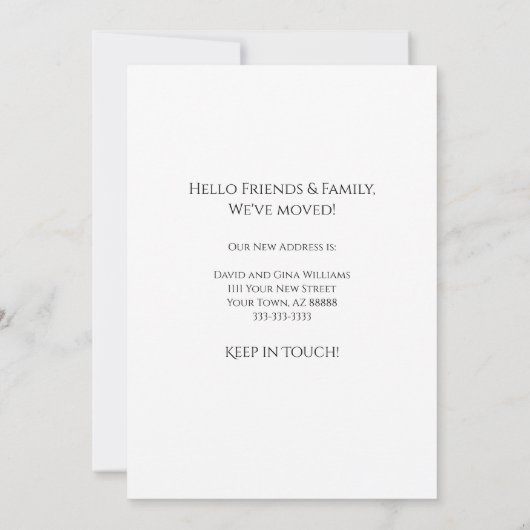 We hebben Desert Southwest New Home Moving verplaa Aankondiging (Achterkant)