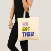 We hebben dit Inspirerend citaat groen en Paars Tote Bag (Voorkant (product))