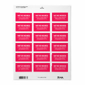 We hebben Diva Pink New Address verplaatst Etiket (Full Sheet)