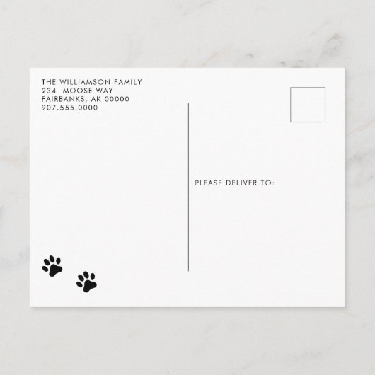 We hebben Dog Photo New Address Dog Moving Aankondigingskaart (Achterkant)