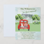 We hebben Dog Red Truck County Floral Move Aankondiging (Voorkant / Achterkant)