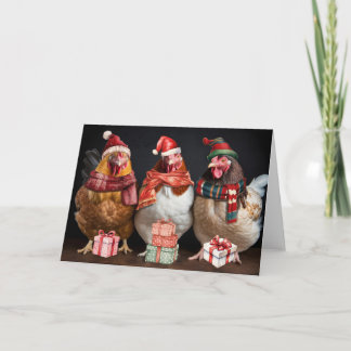 We hebben drie kippen kerstauto's kaart