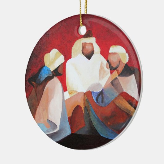 We hebben drie koningen de Mannen van Kerstmis. Keramisch Ornament (Links)