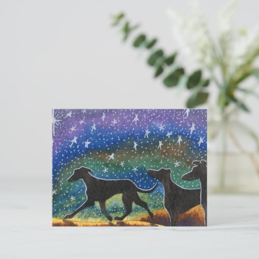 We hebben drie windhonden briefkaart (Staand voorkant)