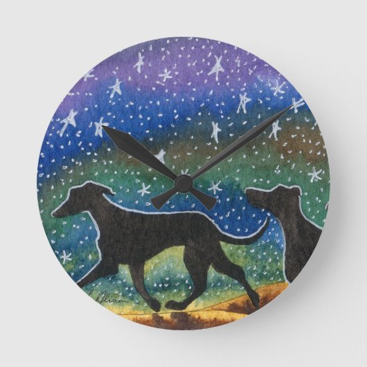 We hebben drie windhonden ronde klok (Voorkant)