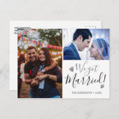 We hebben een 2 foto-bruiloft aangekondigd aankondigingskaart (Voorkant / Achterkant)