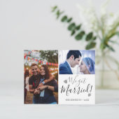 We hebben een 2 foto-bruiloft aangekondigd aankondigingskaart (Staand voorkant)