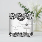 We hebben een BABY. Black White Zebra Verwacht Aankondiging (Staand voorkant)