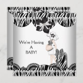 We hebben een BABY. Black White Zebra Verwacht Aankondiging (Voorkant / Achterkant)