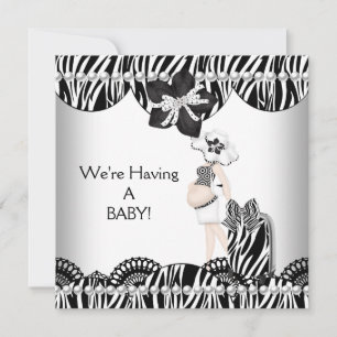 We hebben een BABY. Black White Zebra Verwacht Aankondiging