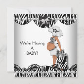 We hebben een BABY. Black White Zebra Verwacht Aankondiging (Voorkant)