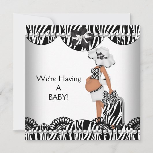 We hebben een BABY. Black White Zebra Verwacht Aankondiging (Voorkant)