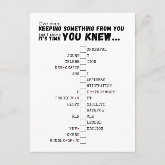 We hebben een Baby - Complete en onthullen puzzel Briefkaart (Voorkant)