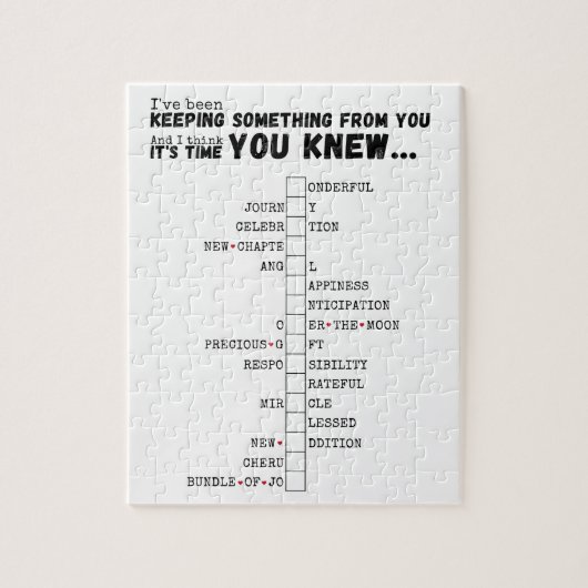 We hebben een Baby - Complete en onthullen puzzel Legpuzzel (Verticaal)