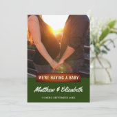 We hebben een Baby | Foto zwangerschap aankondigin Aankondiging (Staand voorkant)