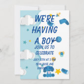 We hebben een Baby shower van de Jongen Uitnodigin Kaart (Voorkant)