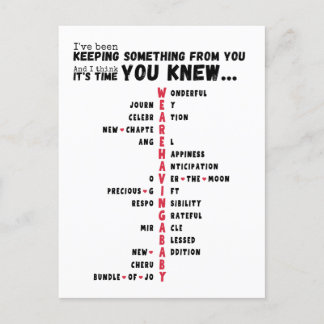 We hebben een Baby - Unique Baby Reveal Briefkaart