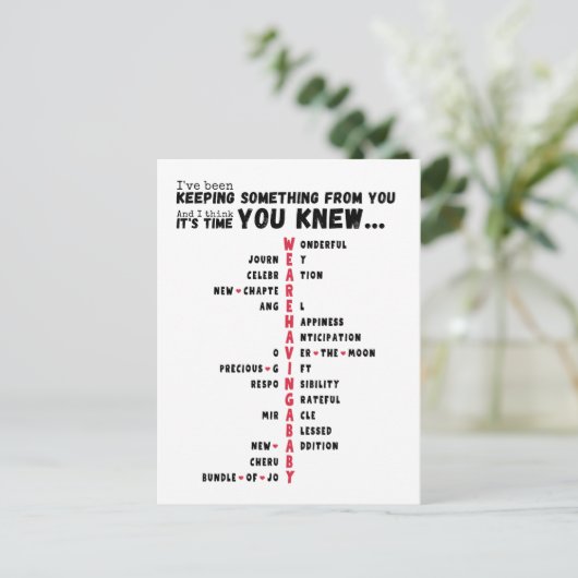 We hebben een Baby - Unique Baby Reveal Briefkaart (Staand voorkant)