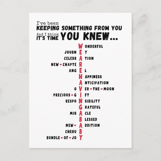 We hebben een Baby - Unique Baby Reveal Briefkaart (Voorkant)