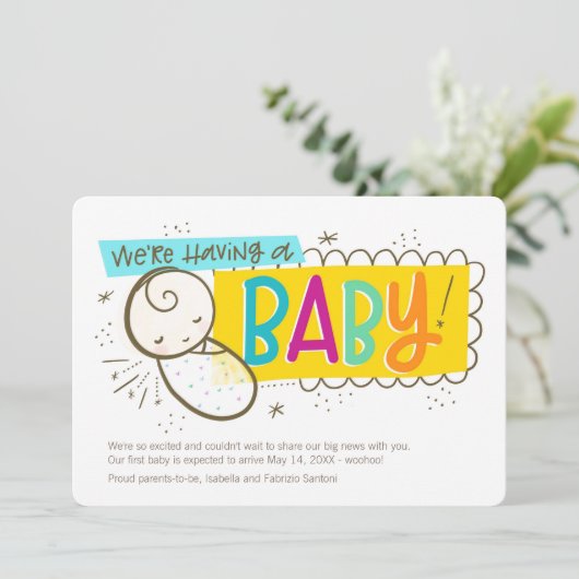 We hebben een Baby, Zwangerschap Aankondiging (Staand voorkant)