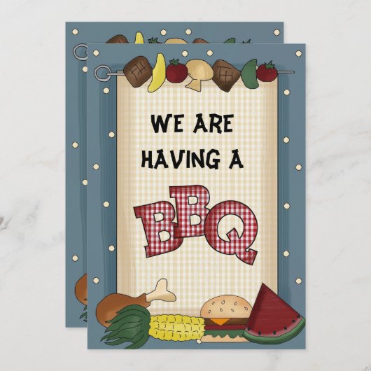 We hebben een BBQ-uitnodiging Kaart (Voorkant / Achterkant)