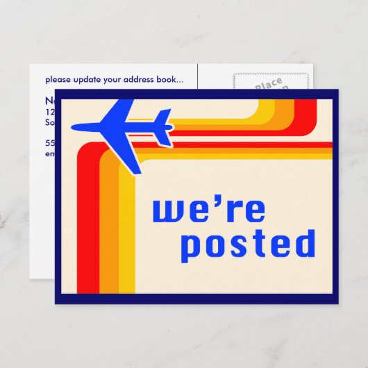 we hebben een bericht geplaatst : retro stripes aankondigingskaart (Voorkant / Achterkant)